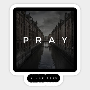 pray black tshirt, modern black, black tshirt Sticker